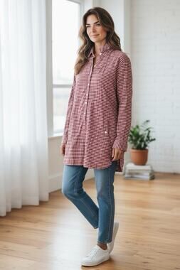 Toad & Co Tunic Tyrian Purple Stripe Mixologist Shirt Size Small Pockets Organic